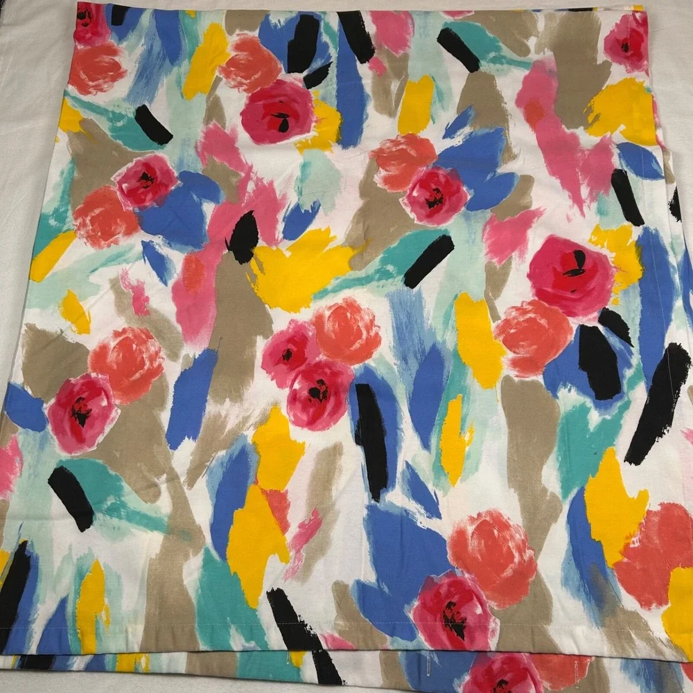 Kate Spade Shower Curtain Spring‎ Floral Watercolor Fabric 68x72 Colorful EUC